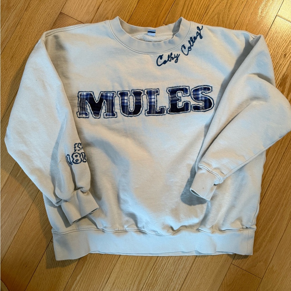 Colby College Reverse Embroidery Crewneck